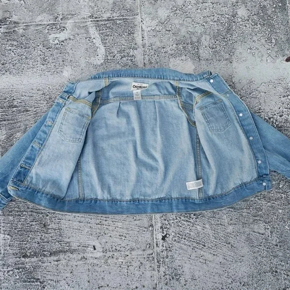 Oshkosh B'goch Kids Jacket Blue Denim Jeans Coat Jacket Size 10 - Picture 7 of 11